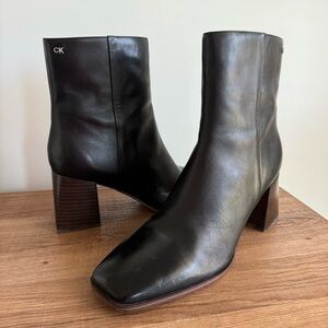 Calvin Klein - Women's Broma Black Leather Boot size 11